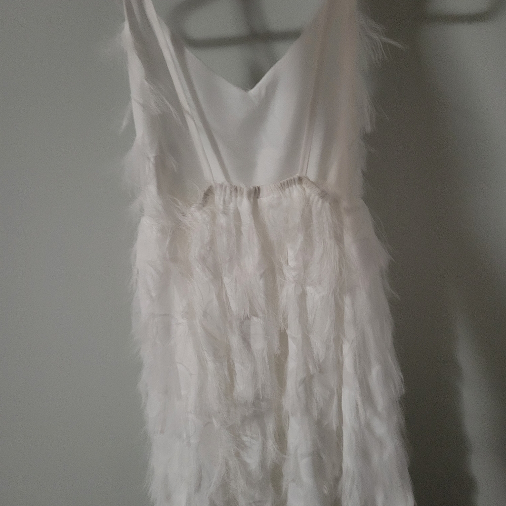 Beautiful girls white, thin strap long dress